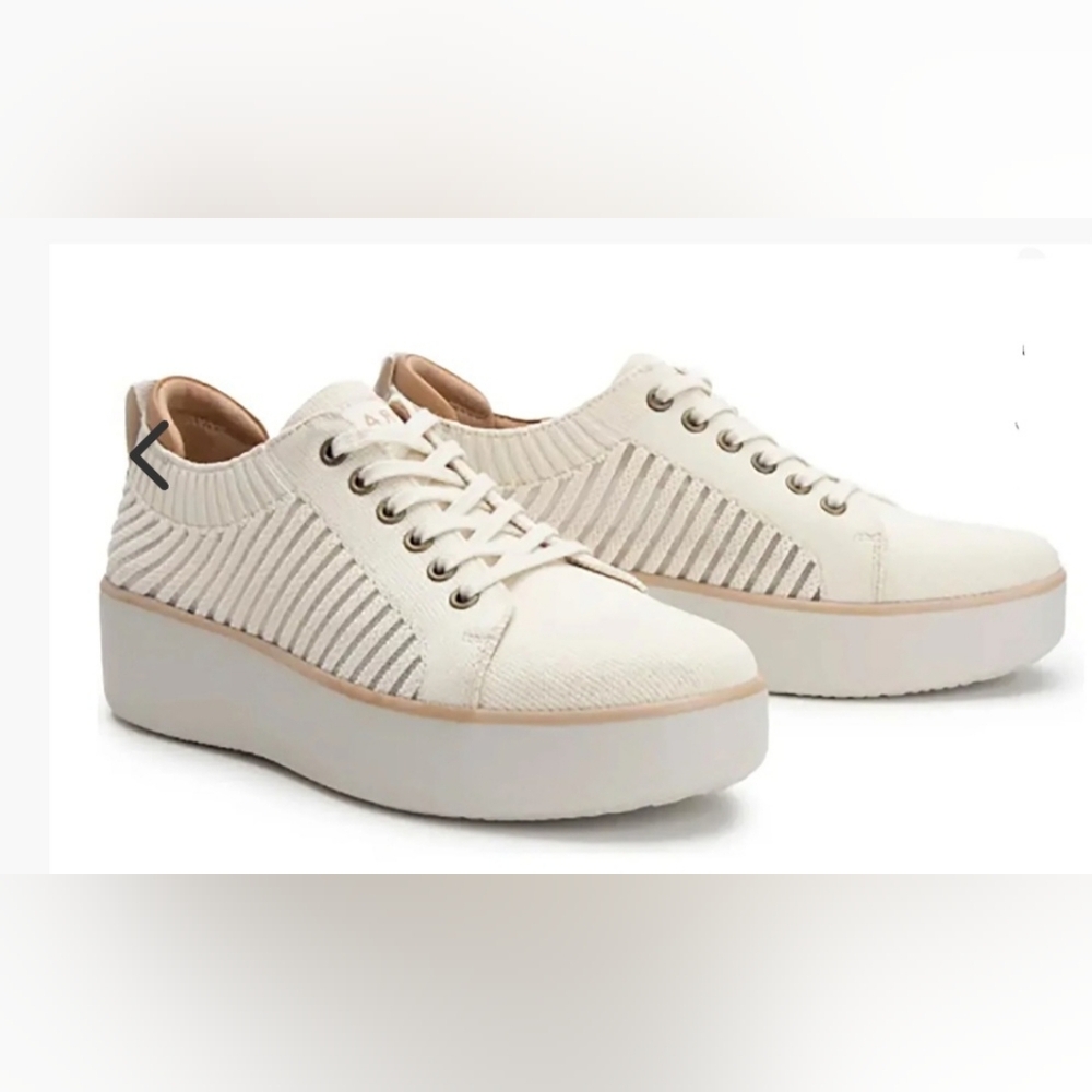 Traq by Alegria Cream Platform Sneakers